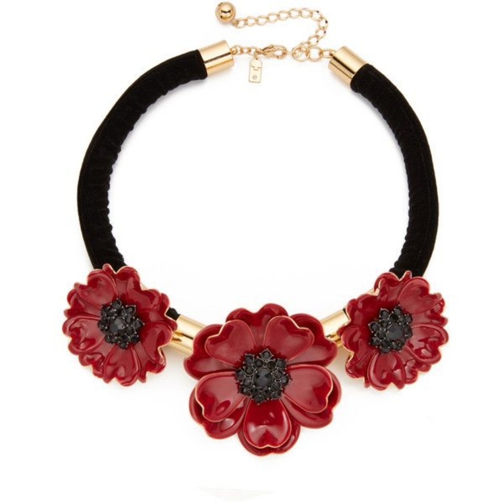kate spade precious poppy statement necklace amd ring